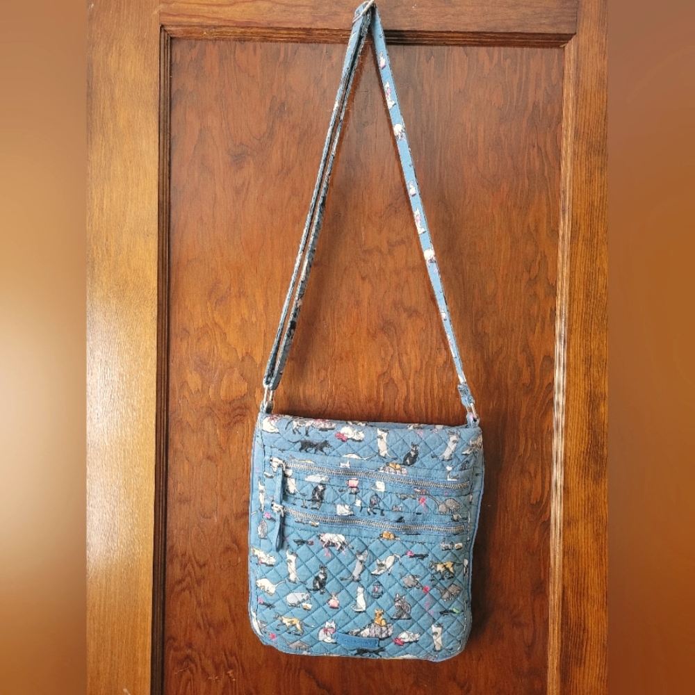 Vera Bradley Cats Meow Triple Zip Hipster